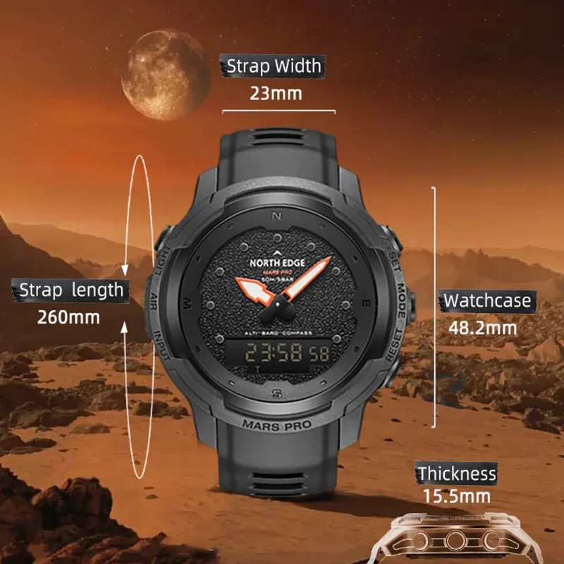 NORTH EDGE Men's Outdoor Sport - Altimeter Compass Watch recension och pris