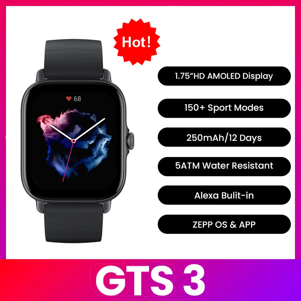 Amazfit GTS 3 Smartwatch  5ATM - Timex Watches Smartwatch recension och pris